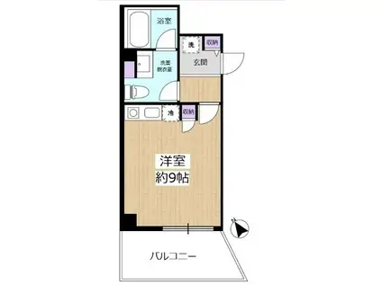 バックス大津雄琴レイクヒルズ(ワンルーム/1階)の間取り写真