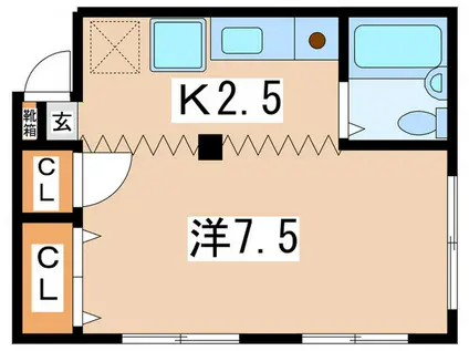 ハイツ秋(1K/2階)の間取り写真