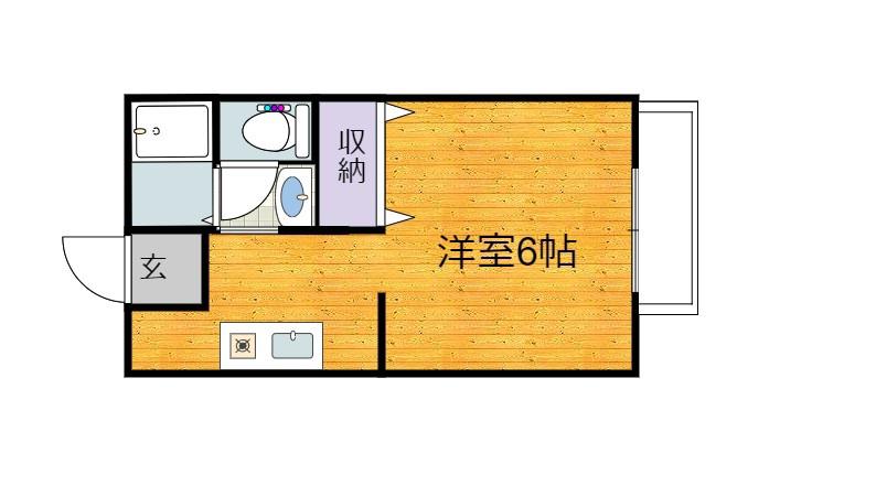 ライムA(1K/2階)の間取り写真