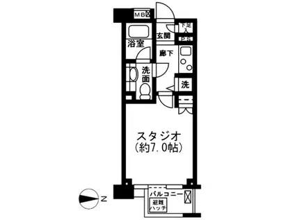 レジディア新宿イーストII(1K/5階)の間取り写真