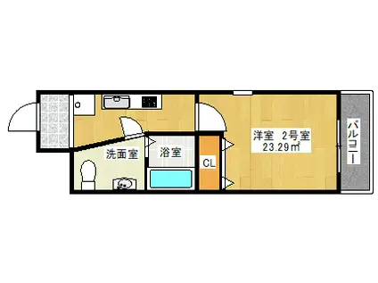 B-RISE元町(1K/11階)の間取り写真