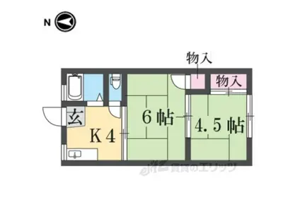 パナハイツ大宮(2K/2階)の間取り写真