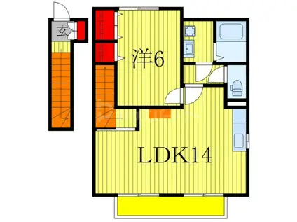 グリーンヴィラ カラビナK(1LDK/2階)の間取り写真