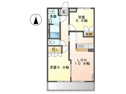 ジュエル(2LDK/2階)の間取り写真