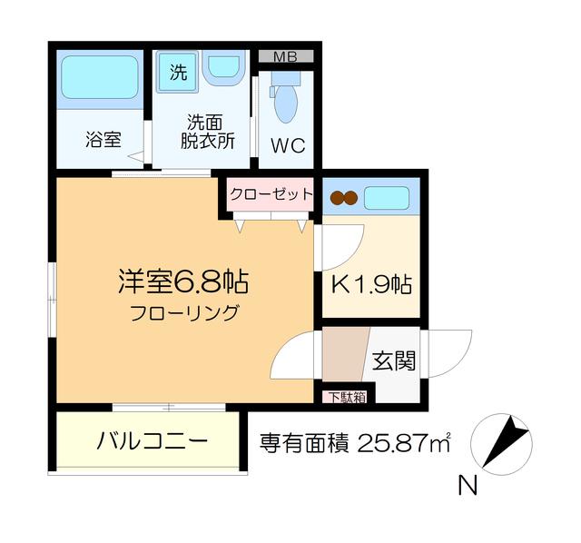 HEBEL LOOP(1K/3階)の間取り写真