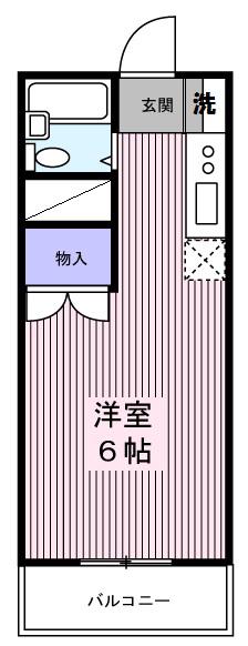エステートピアC棟(ワンルーム/2階)の間取り写真