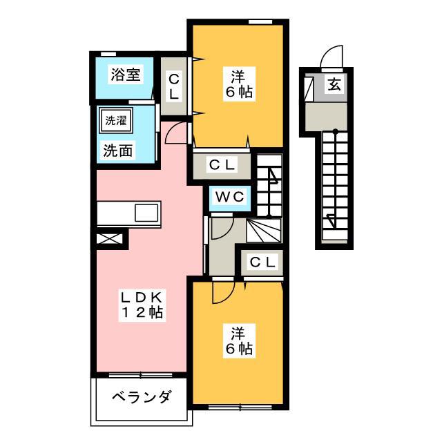 グランツ・ニムラ(2LDK/2階)の間取り写真