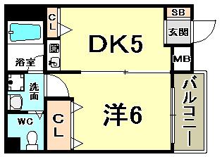 中野ビル(1DK/5階)の間取り写真