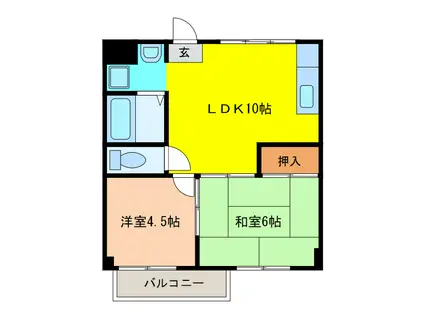 ストーク江南(2LDK/3階)の間取り写真