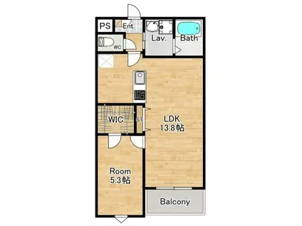 ジーメゾン石津町東ブリシエ(1LDK/3階)の間取り写真