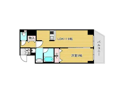 プレサンス阿波座駅前(1LDK/13階)の間取り写真