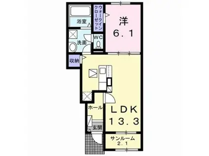 アプローズ(1LDK/1階)の間取り写真