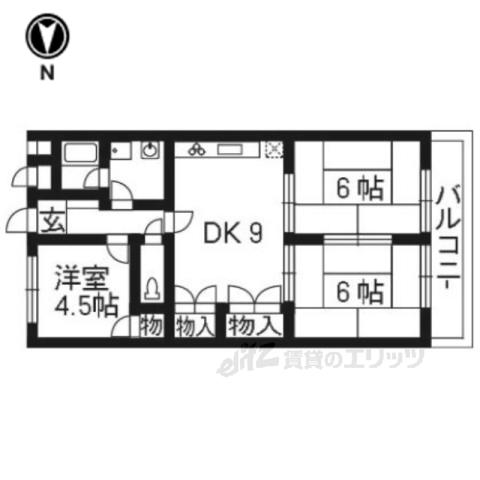 デラシオン御室(3LDK/3階)の間取り写真