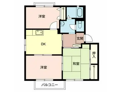 KHK津久野ハイツC棟(3DK/2階)の間取り写真