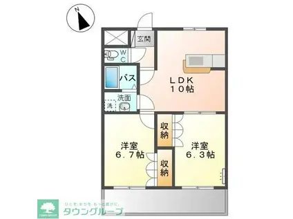 プラネット(2LDK/2階)の間取り写真