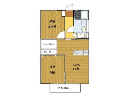 チェリー(2LDK/1階)の間取り写真