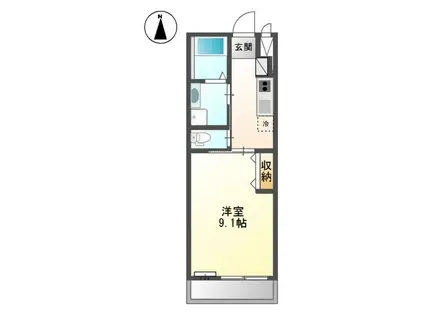 フェリーチェ(1K/1階)の間取り写真