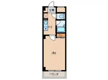 コモドアロッジオ(1K/3階)の間取り写真