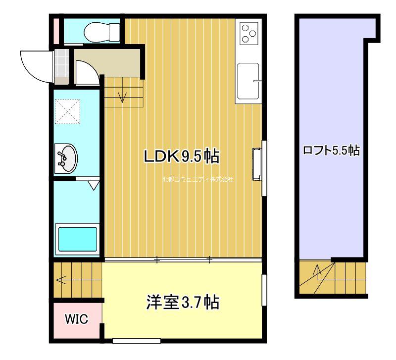 75APARTMENT.東明 S(1LDK/2階)の間取り写真