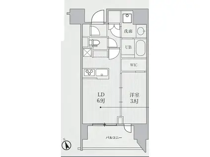 シーズンフラッツ代々木(1LDK/7階)の間取り写真