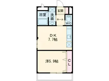 グランデージ中野(1DK/2階)の間取り写真