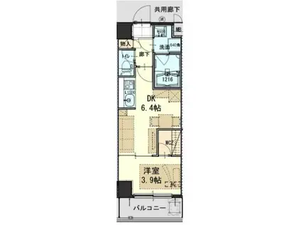 ガーデンロッジIV(1DK/5階)の間取り写真