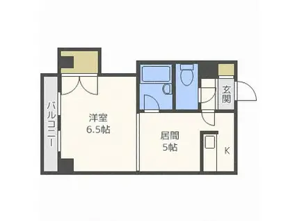 ノースランド北19条(1DK/3階)の間取り写真