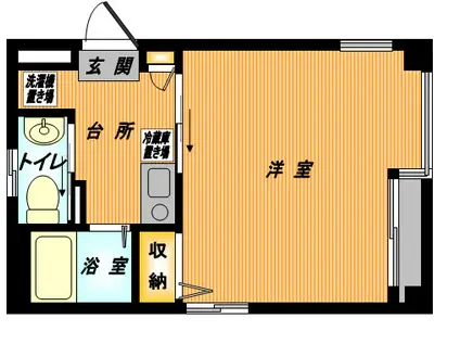 こがねい荘(1K/2階)の間取り写真