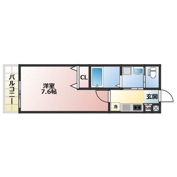 ALEGRIA姫路京口(1K/1階)の間取り写真