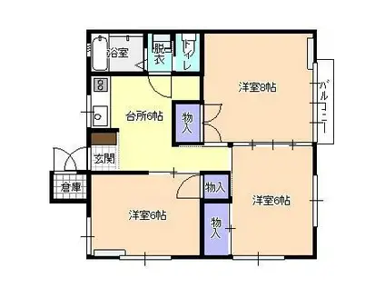 第1セリーズサトウ3号棟(3K/2階)の間取り写真