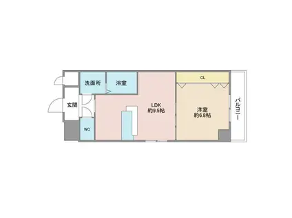 ホワイトライト(1LDK/2階)の間取り写真