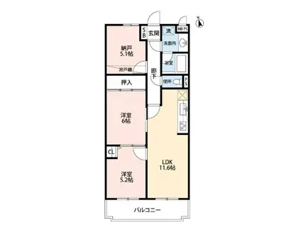 ライオンズマンション三郷第3(2SLDK/5階)の間取り写真