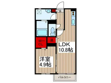 OHANA HERE C(1LDK/2階)の間取り写真