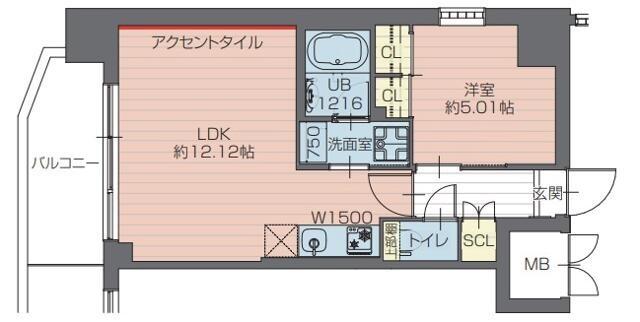 プレジオ川口ASIAN(1LDK/9階)の間取り写真