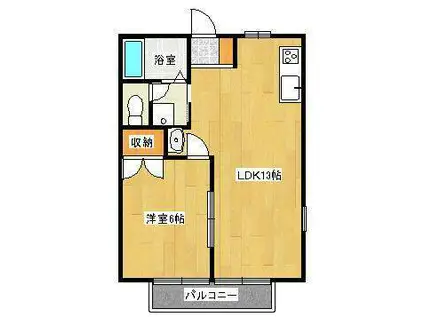 コーポ雅(1LDK/2階)の間取り写真