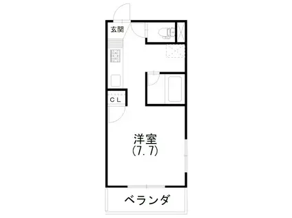 クリエイトダイアナII(1K/2階)の間取り写真