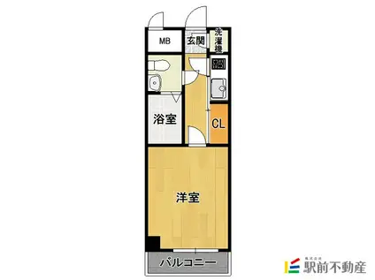 エステートモア鳥飼(1K/4階)の間取り写真