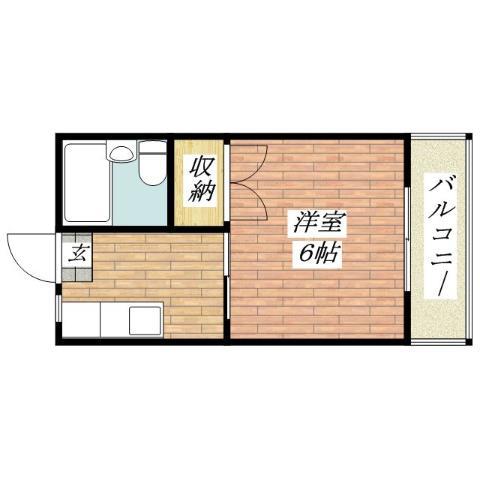 ピットイン稲葉(1K/2階)の間取り写真