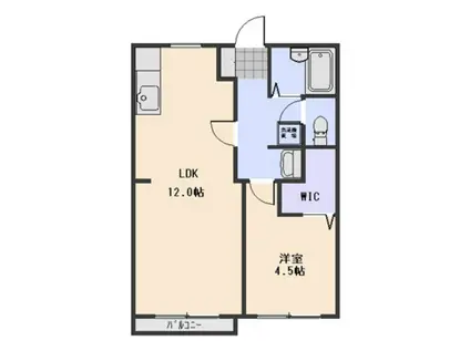 リバーサイドハイツB棟(1LDK/2階)の間取り写真