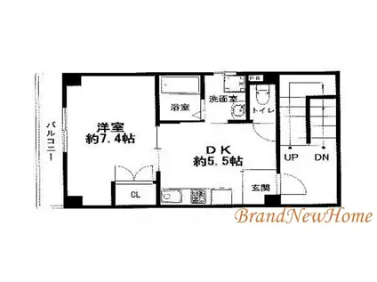 グランビア熊野町東(1DK/3階)の間取り写真