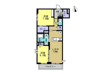 フォレフィー・アール(2LDK/4階)の間取り写真