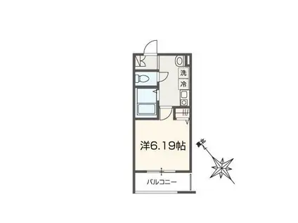 MELLAS大袋(1K/1階)の間取り写真