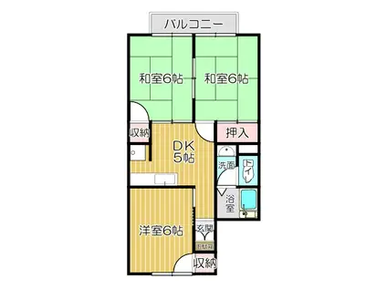 グランディール松寿山(3DK/2階)の間取り写真