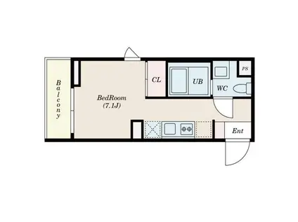 LOTUS TOGOSHIGINZA(ワンルーム/2階)の間取り写真