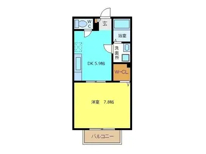 ユートピアもず(1DK/1階)の間取り写真