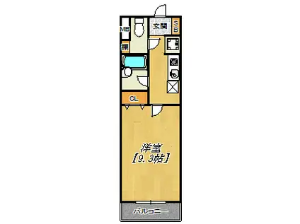 イングランドアヴェニュー10番館(1K/2階)の間取り写真