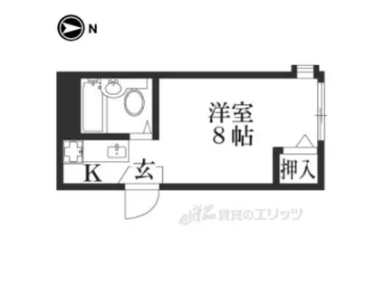 コーポ北白川(ワンルーム/1階)の間取り写真