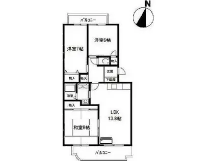 エルトベーレ(3LDK/2階)の間取り写真