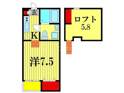 HALE MALUHIA(1K/2階)の間取り写真