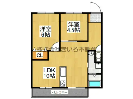 中川マンション(2LDK/3階)の間取り写真